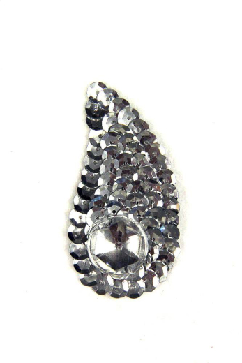 Tropfen silber links ca. 6x3cm