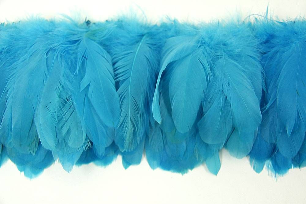 Cock Tails 10-15cm turquoise, Strung Rowed