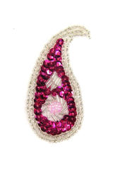 Perlentropfen pink mit hellen Perlen rechts ca. 7x3cm