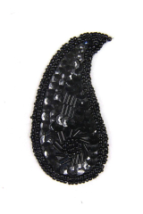 Perlentropfen schwarz rechts ca. 7x3cm