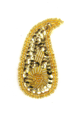 Perlentropfen gold rechts ca. 7x3cm
