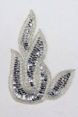 Flamme groß silber rechts ca. 14x10cm